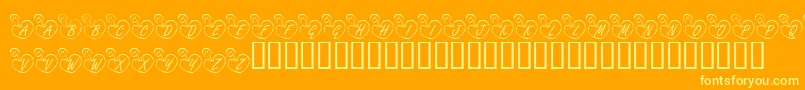 KrOnlineLove Font – Yellow Fonts on Orange Background
