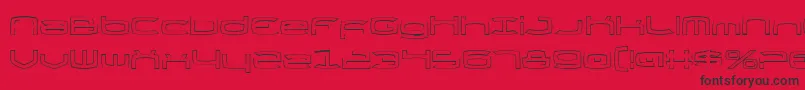 ThundergodOutline-fontti – mustat fontit punaisella taustalla