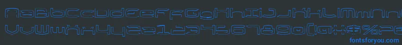 Czcionka ThundergodOutline – niebieskie czcionki na czarnym tle
