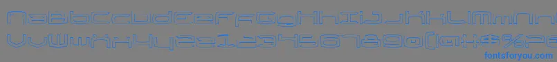 Шрифт ThundergodOutline – синие шрифты на сером фоне