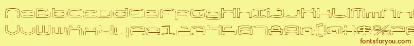 ThundergodOutline Font – Brown Fonts on Yellow Background