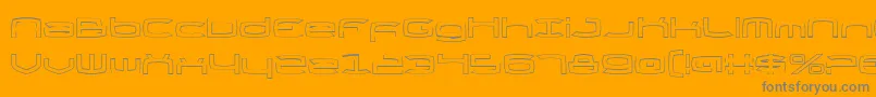 ThundergodOutline-Schriftart – Graue Schriften auf orangefarbenem Hintergrund