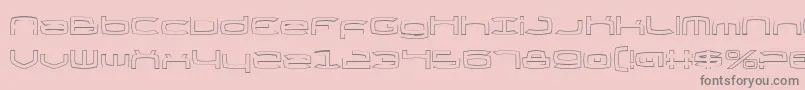 Czcionka ThundergodOutline – szare czcionki na różowym tle