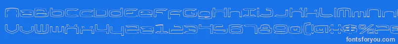 fuente ThundergodOutline – Fuentes Rosadas Sobre Fondo Azul