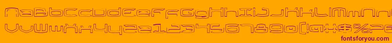 ThundergodOutline-Schriftart – Violette Schriften auf orangefarbenem Hintergrund