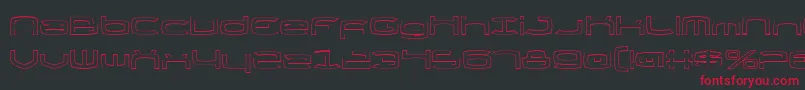 Czcionka ThundergodOutline – czerwone czcionki na czarnym tle