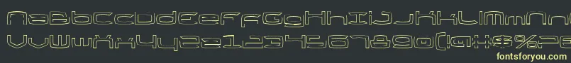 ThundergodOutline-fontti – keltaiset fontit mustalla taustalla