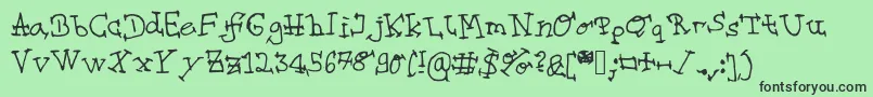 フォントStepOnStep – 緑の背景に黒い文字