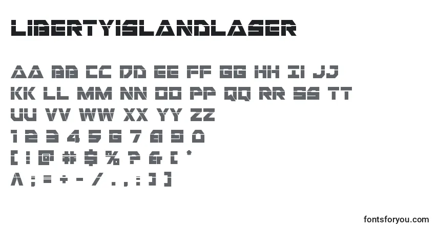 A fonte Libertyislandlaser – alfabeto, números, caracteres especiais