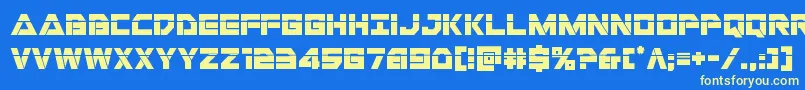 Libertyislandlaser Font – Yellow Fonts on Blue Background