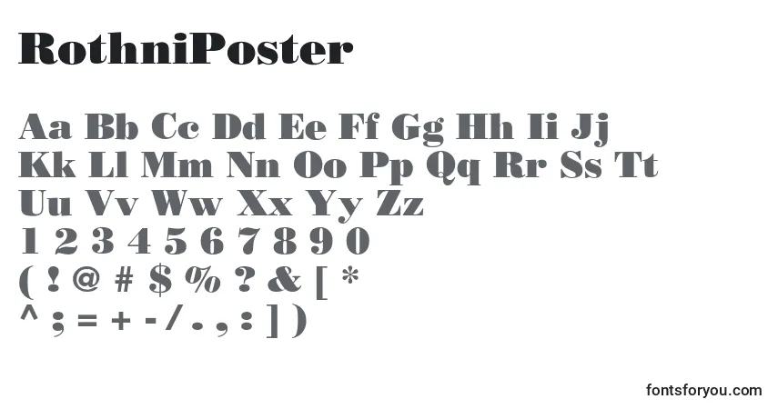 A fonte RothniPoster – alfabeto, números, caracteres especiais