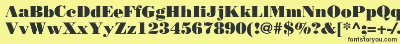 Fonte RothniPoster – fontes pretas em um fundo amarelo