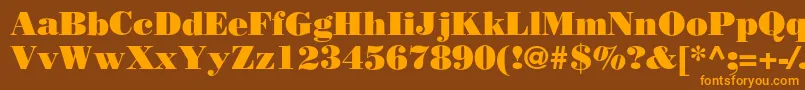 RothniPoster Font – Orange Fonts on Brown Background