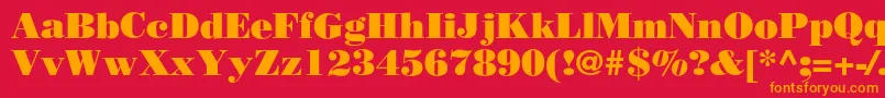 フォントRothniPoster – 赤い背景にオレンジの文字