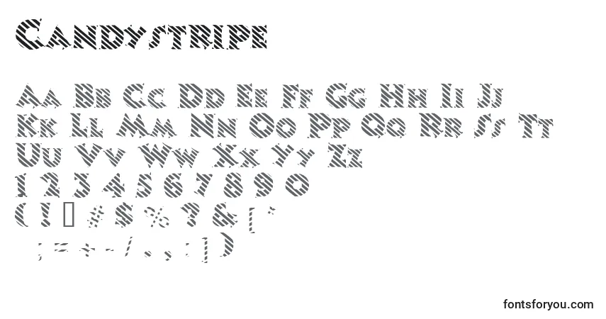 Шрифт Candystripe – алфавит, цифры, специальные символы