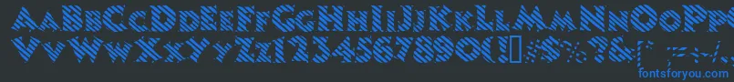 Candystripe Font – Blue Fonts on Black Background