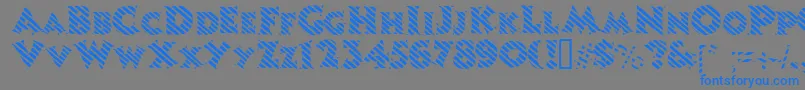 フォントCandystripe – 灰色の背景に青い文字