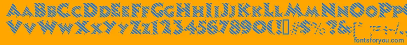 Weitere Informationen zur Candystripe-Schriftart Candystripe-Schriftart – Blaue Schriften auf orangefarbenem Hintergrund