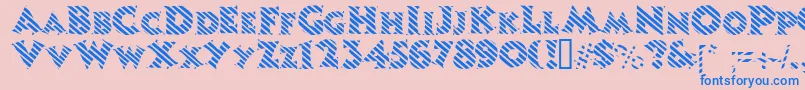 Candystripe-Schriftart – Blaue Schriften auf rosa Hintergrund