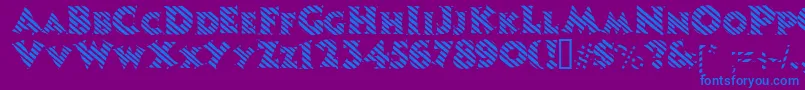 Candystripe Font – Blue Fonts on Purple Background