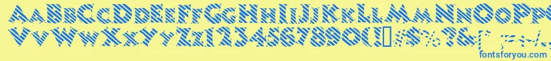 Candystripe Font – Blue Fonts on Yellow Background
