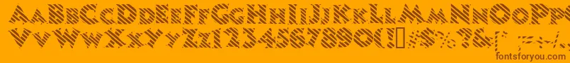 Fonte Candystripe – fontes marrons em um fundo laranja