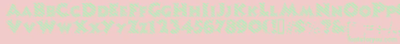 Candystripe-Schriftart – Grüne Schriften auf rosa Hintergrund