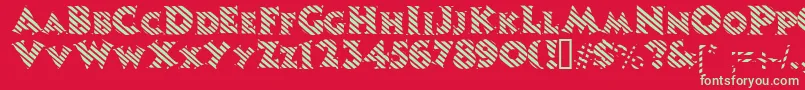 フォントCandystripe – 赤い背景に緑の文字