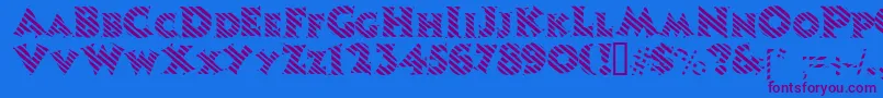 Candystripe Font – Purple Fonts on Blue Background