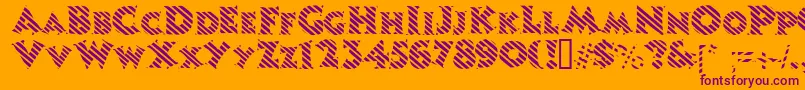 Candystripe Font – Purple Fonts on Orange Background