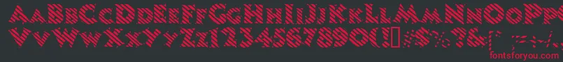 Candystripe-Schriftart – Rote Schriften auf schwarzem Hintergrund