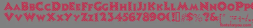 Fonte Candystripe – fontes vermelhas em um fundo cinza