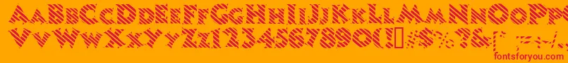 フォントCandystripe – オレンジの背景に赤い文字