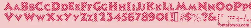 Czcionka Candystripe – czerwone czcionki na różowym tle