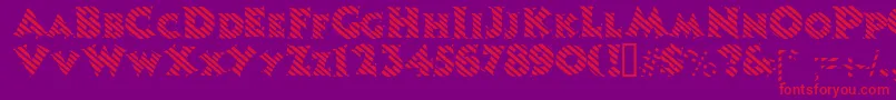 Candystripe Font – Red Fonts on Purple Background