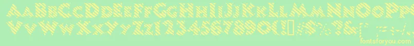 fuente Candystripe – Fuentes Amarillas Sobre Fondo Verde