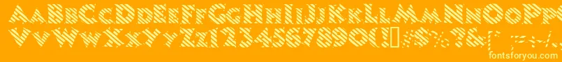Candystripe-Schriftart – Gelbe Schriften auf orangefarbenem Hintergrund