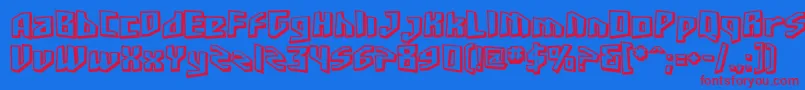 Sfjunkcultureshaded-Schriftart – Rote Schriften auf blauem Hintergrund
