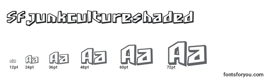 Размеры шрифта Sfjunkcultureshaded