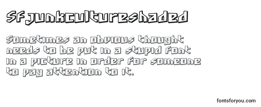 Review of the Sfjunkcultureshaded Font