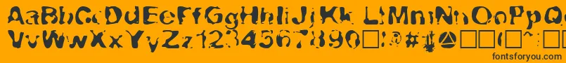 Lavalava-Schriftart – Schwarze Schriften auf orangefarbenem Hintergrund