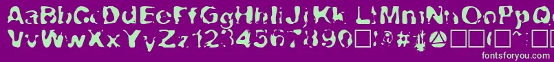 Lavalava Font – Green Fonts on Purple Background