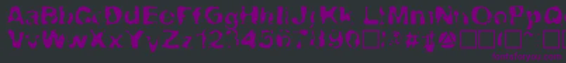 Czcionka Lavalava – fioletowe czcionki na czarnym tle