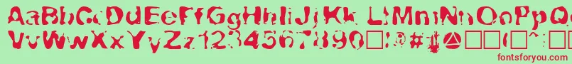 Lavalava Font – Red Fonts on Green Background