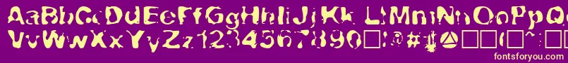 Lavalava Font – Yellow Fonts on Purple Background