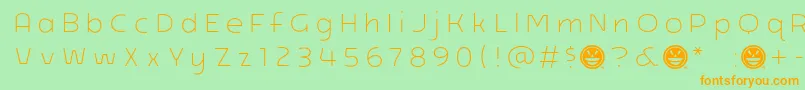 Arb218NbFinishedFreewareBd Font – Orange Fonts on Green Background