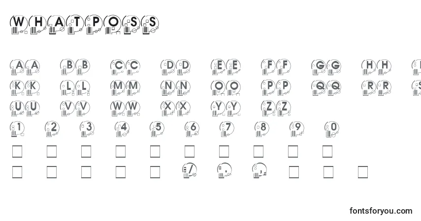 Schriftart Whatposs – Alphabet, Zahlen, spezielle Symbole