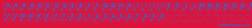 フォントWhatposs – 赤い背景に青い文字