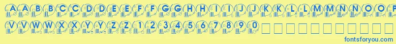 Whatposs Font – Blue Fonts on Yellow Background