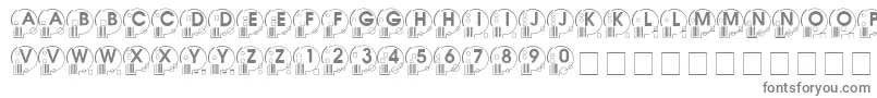 Whatposs-fontti – harmaat kirjasimet valkoisella taustalla